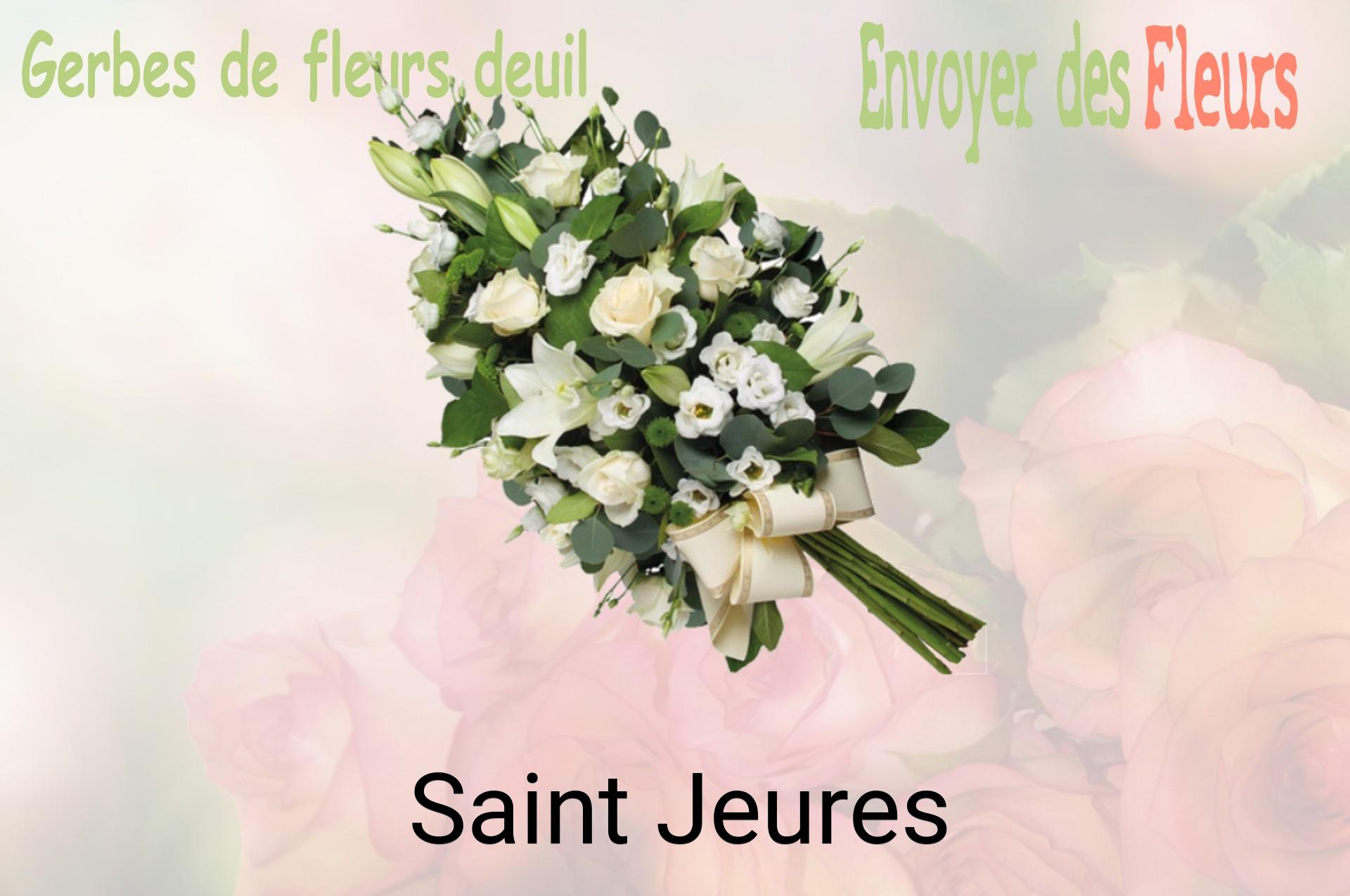 Gerbe de fleurs de deuil livrée à Saint-Jeures